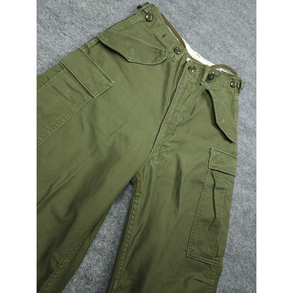 Vintage M51 Field Shell Trousers M-1951 Army Military Pants Size 26 x 28 Green